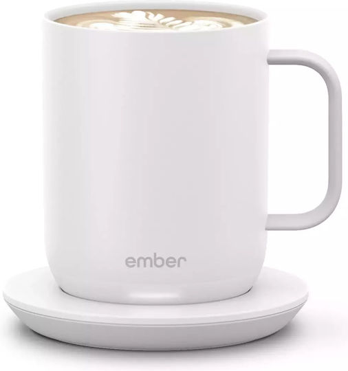 Ember Mug Thermos Stainless Steel 295ml White with Handle