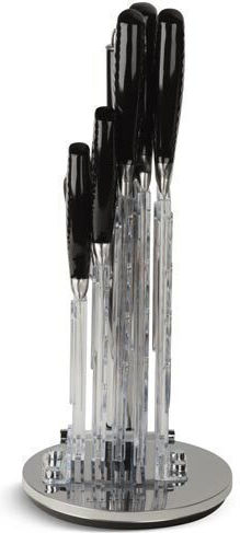 Edenberg 8-tlg. Messer-Set aus Edelstahl mit drehbarem Ständer und Schärfer Eb-971