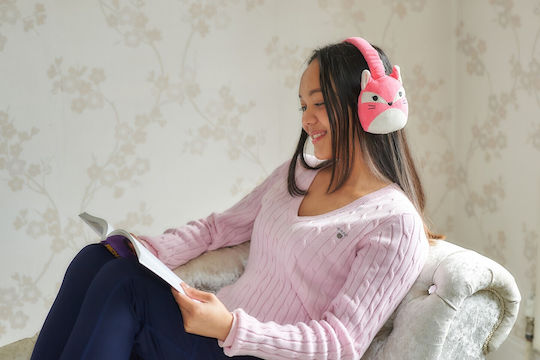 Jazwares Squishmallows Plush Wireless / Wired Over Ear Headphones with 6 hours of Operation Fifi