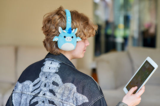 Jazwares Squishmallows Plush Wireless / Wired Over Ear Headphones with 6 hours of Operation Winston The Owl