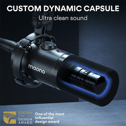 Maono PD200x Δυναμικό Μικρόφωνο Επιτραπέζιο, Shock Mounted για Φωνητικά