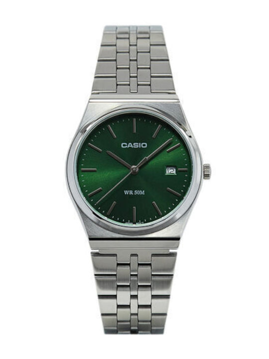 Casio Collection Herrenuhr 35mm Chronograph Batterie mit Silber Metallarmband