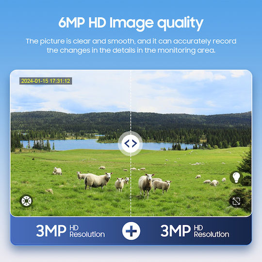 Sectec ST-598-6M-4G-20W-EU IP Κάμερα Παρακολούθησης 4G Full HD+ 3MP Αδιάβροχη Μπαταρίας με Αμφίδρομη Επικοινωνία και Φακό 2.8mm