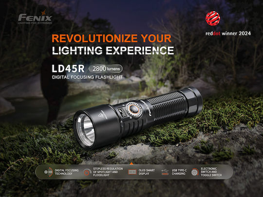 Fenix Επαναφορτιζόμενος Φακός Κεφαλής LED IP68 με Μέγιστη Φωτεινότητα 2800lm