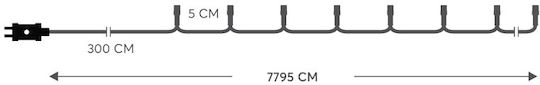 1500 Светлини LED 78m. Хладен бял тип Лента 1бр