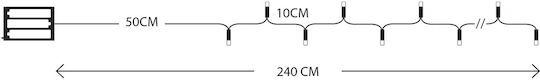 20 Lights LED 1.9m. Warm White Battery in String 1pcs