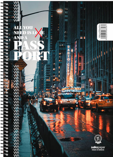 Salko Paper Spiral Notebook Ruled B5 Passport 1pcs