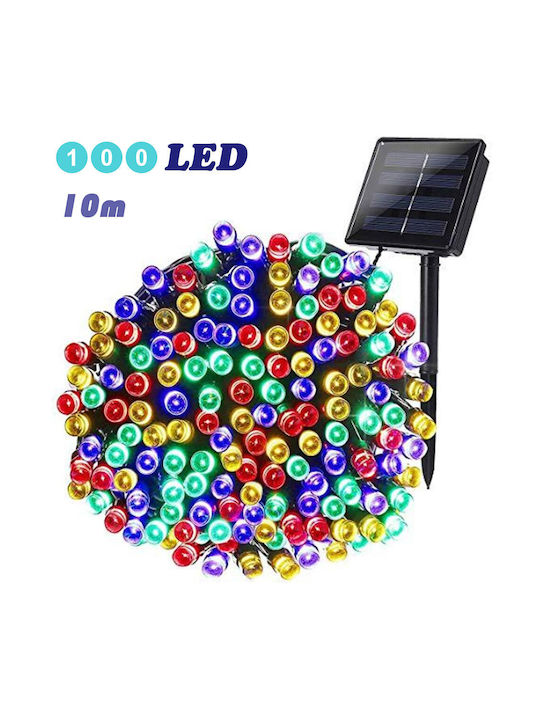 100 Λαμπάκια LED 10μ. RGB Ηλιακά σε Σειρά