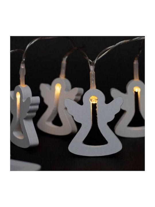 10 Lights LED 1m. Warm White Battery in String 1pcs