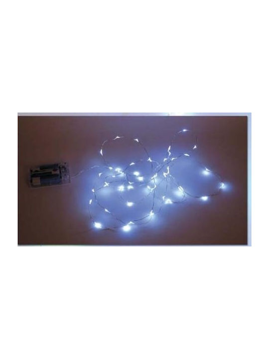 50 Lights LED 5m. Cold White Battery in String 1pcs