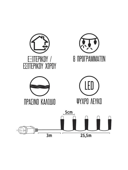 510 Светлини LED 28.5m. Бели тип Лента 1бр
