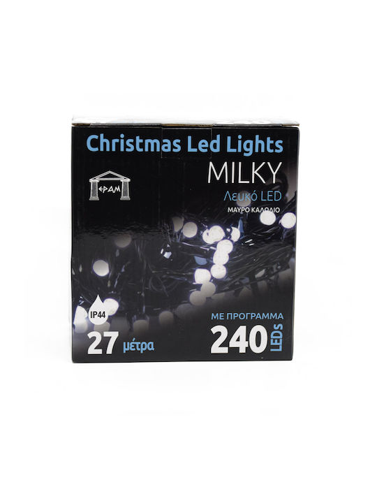 240 Lights LED 27m. Cold White in String 1pcs