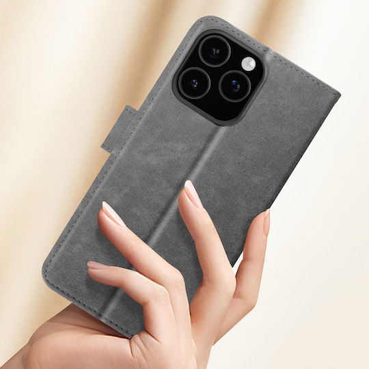 Avizar Hülle iPhone 16 Pro Max Klappetui Brieftasche Video Halterung Grau