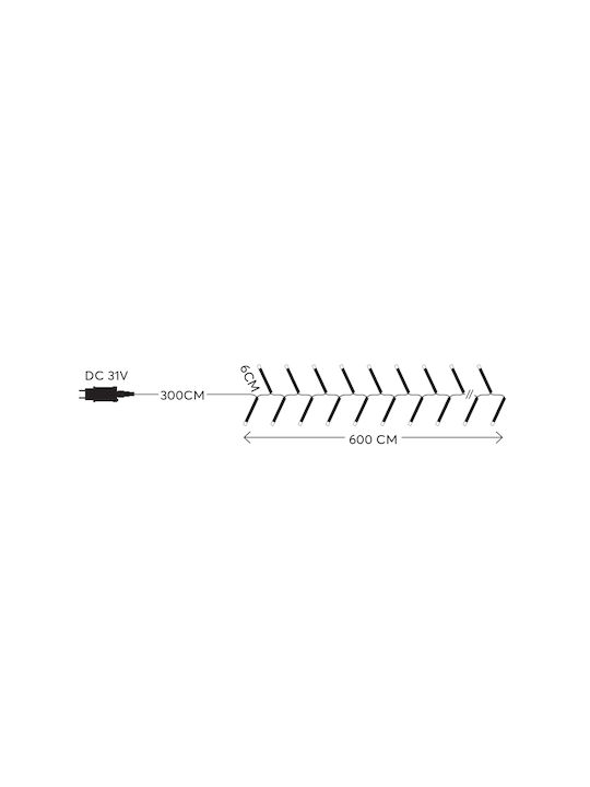 Cluster 6m 768 Led 3mm 31v Transformer 8 Programs & Memory Green PVC Cable Opal Multicolor Led Extension Supply 3m Ip44