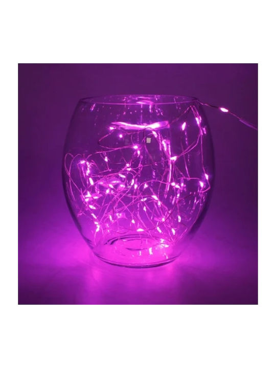 100 Λαμπάκια LED 5μ. Ροζ σε Σειρά