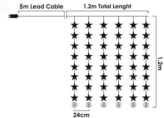 48 Lights LED 5m. Cold White type Curtain 1pcs 48 Lights LED 5m. Cold White type Curtain 1pcs