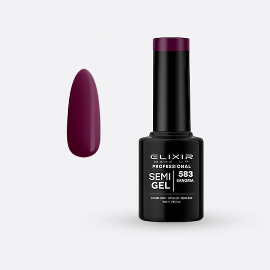 Elixir Semi Gel Ημιμόνιμο Βερνίκι Νυχιών 583 Sangria 5ml