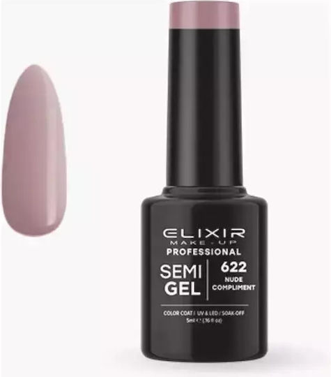 Elixir Semi Gel Хибриден Лак за Нокти 622 Nude Compliment 5мл 1бр