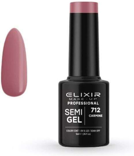 Elixir Semi Gel Ημιμόνιμο Βερνίκι Νυχιών Carmine 712 5ml