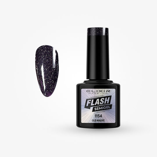 Elixir Flash Хибриден Лак за Нокти 1154 с Glitter 8мл 1бр