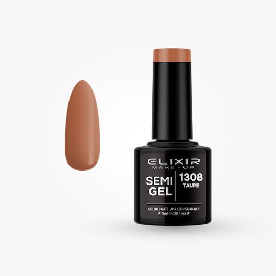 Elixir Semi Halb-permanenter Nagellack taupe 1308 8ml 1Stück