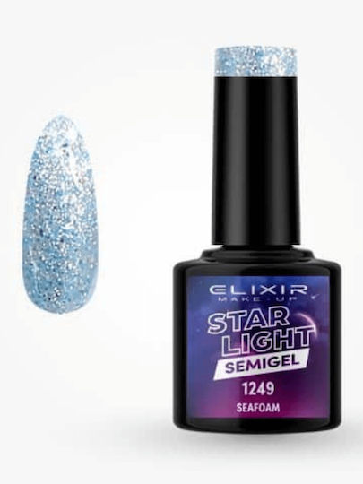 Elixir Star Light Хибриден Лак за Нокти 1249 Seafoam с Glitter 8мл 1бр