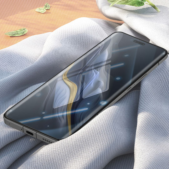 Протектор от закалено стъкло Avizar за Honor Magic 6 Pro, устойчив на надраскване, пълно лепило 5D, черен