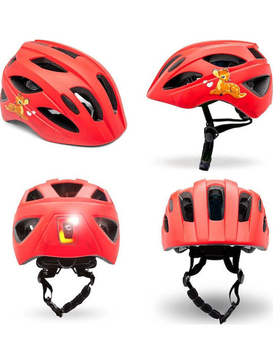 Crazy Safety Cute Kinderfahrrad- / Rollerhelme Fahrrad / Scooter City Rot mit integrierter LED-Lampe
