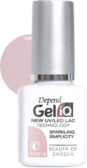 Depend Cosmetics Beter Gel Iq Полутраен Лак За Нокти 1075 Sparkling Simplicity С Брокат 5мл