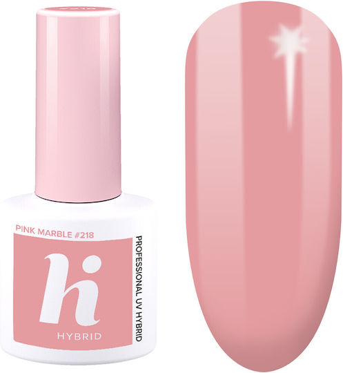 Hi Hybrid Semi-Permanent Nail Polish pink marble 218 5ml 1pcs