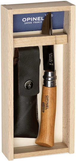 Opinel No.8 Inox Olive Handle Pocket Knife Brown in Sheath