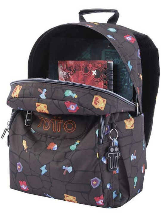 Totto Schulranzen Rucksack Grundschule Braun mit Flaschenhalter