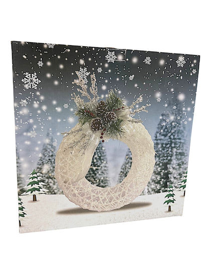 Weihnachtsdekoration Metallisch Kranz Beleuchtet Strom mit Durchmesser 48cm.