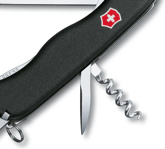 Victorinox Picknicker Schweizer Armee-Messer 11 Werkzeuge Schwarz mit Scheide