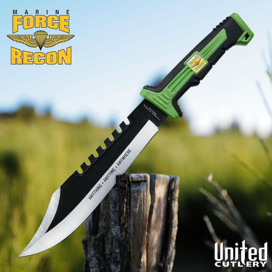 United Cutlery Marine Force Recon Jungle Operator Bowie Knife Green in Sheath