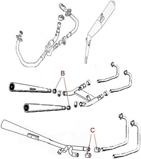 Exhaust Joint Gasket 48x43x30 Kawasaki Versys 650cc etc. E43048030 Centauro120506
