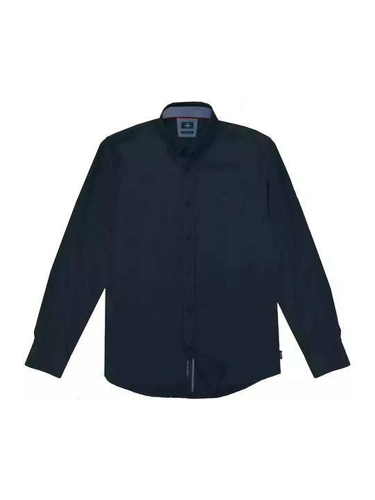 Long-sleeved Cotton Shirt Midnight Blue