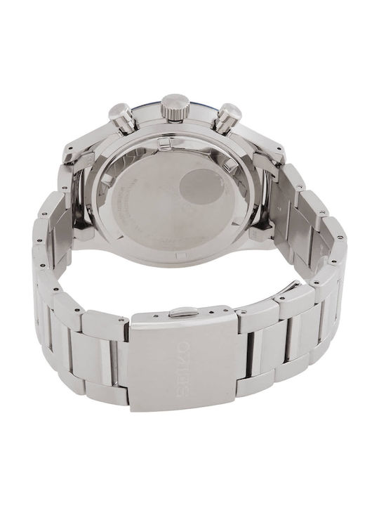 Seiko Conceptual Ανδρικό Ρολόι 43mm Χρονογράφος Μπαταρίας με Ασημί Μεταλλικό Μπρασελέ