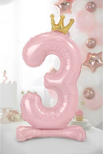 Partydeco Foil Balloon Standing 3 84cm Light Pink