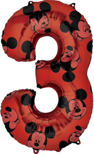 Balloon Foil Jumbo Number 3 Red 66cm