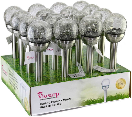 Viosarp Καρφωτό Ηλιακό Φωτιστικό Μπάλα RGB με Φωτοκύτταρο 8x8x39εκ.