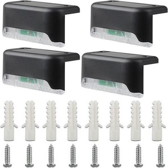 Set 4 Wand-Solarleuchten 0.2W 6lm IP44 8cmx4.5cmx4.4cmcm