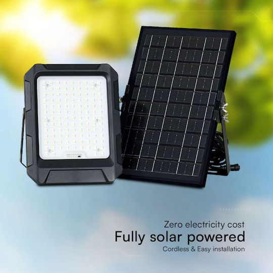 V-TAC Στεγανός Ηλιακός Προβολέας LED 10W Φυσικό Λευκό 4000K με Τηλεχειριστήριο IP65
