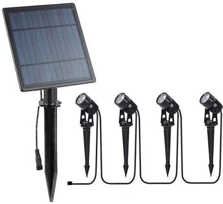 Eurolamp Set of 4 Stake Solar Lights 1.5W 200lm with Natural White Light 4000K IP44