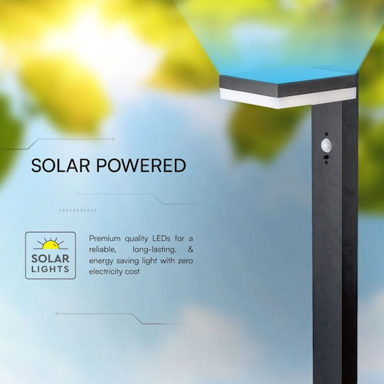 V-TAC Solar Light Floor Column 5.5W 220lm Warm White 3000K with Motion Sensor IP54 15.5cmx22.9cmx15.5cmcm