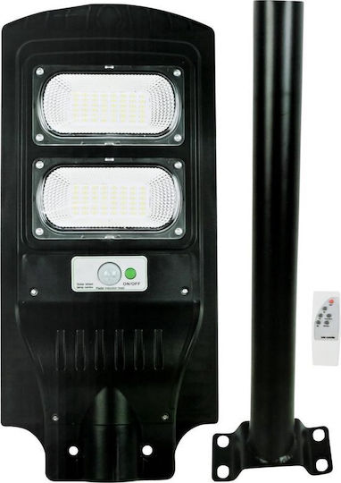 Hofftech Straßen-Solarleuchte 100W 840lm Kaltweiß 6000K mit Bewegungssensor, Fotokontakt und Fernbedienung IP65 48.5cmx22cmx6cmcm