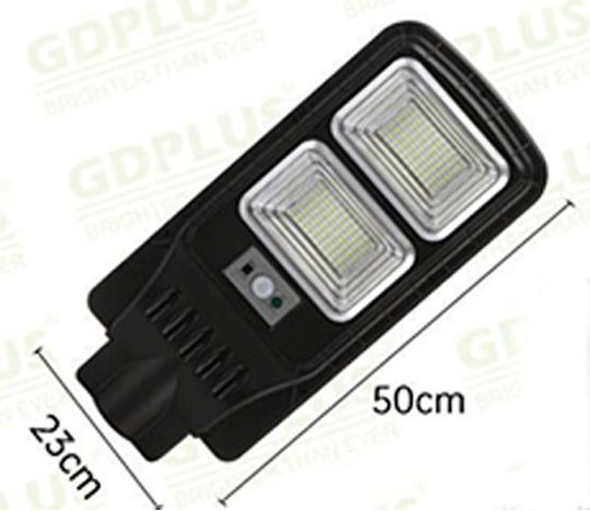 GDPLUS Ηλιακό Φωτιστικό Δρόμου 100W με Αισθητήρα Κίνησης, Φωτοκύτταρο και Τηλεχειριστήριο IP65 23x6x5εκ.