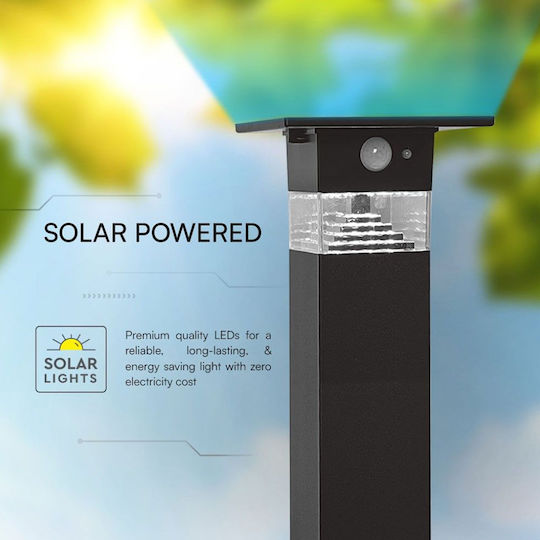 V-TAC Solarleuchte Boden Column 3W 250lm Warmes Weiß 3000K mit Bewegungssensor IP54 14.5cmx14.5cmx80cmcm