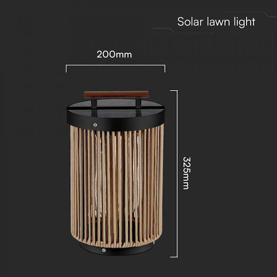 V-TAC Tabletop Solar Light Traffic light 2.4W with Warm White Light 3000K IP65 20cmx32.5cmcm