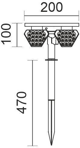 Spot Light Spiked Solar Light 6W 330lm with Natural White Light 4000K IP65
